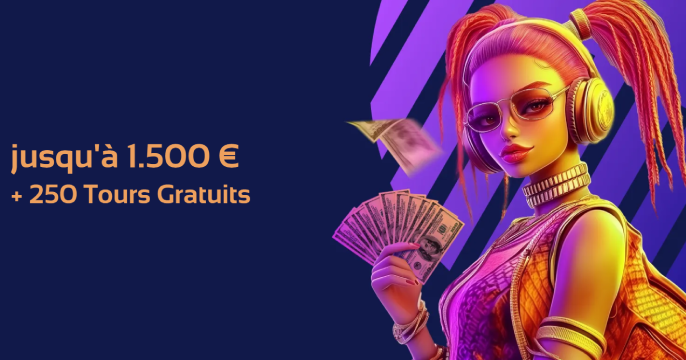 Bannière avec bonus et mascotte du casino Browinner pour les nouveaux joueurs français 